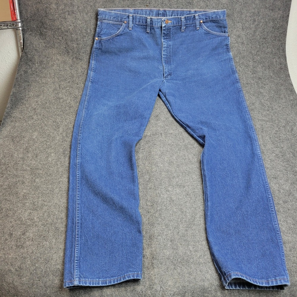 Wrangler Jeans 46x34 Blue Cowboy Straight Leg Americana Western Rodeo Country - Picture 2 of 11